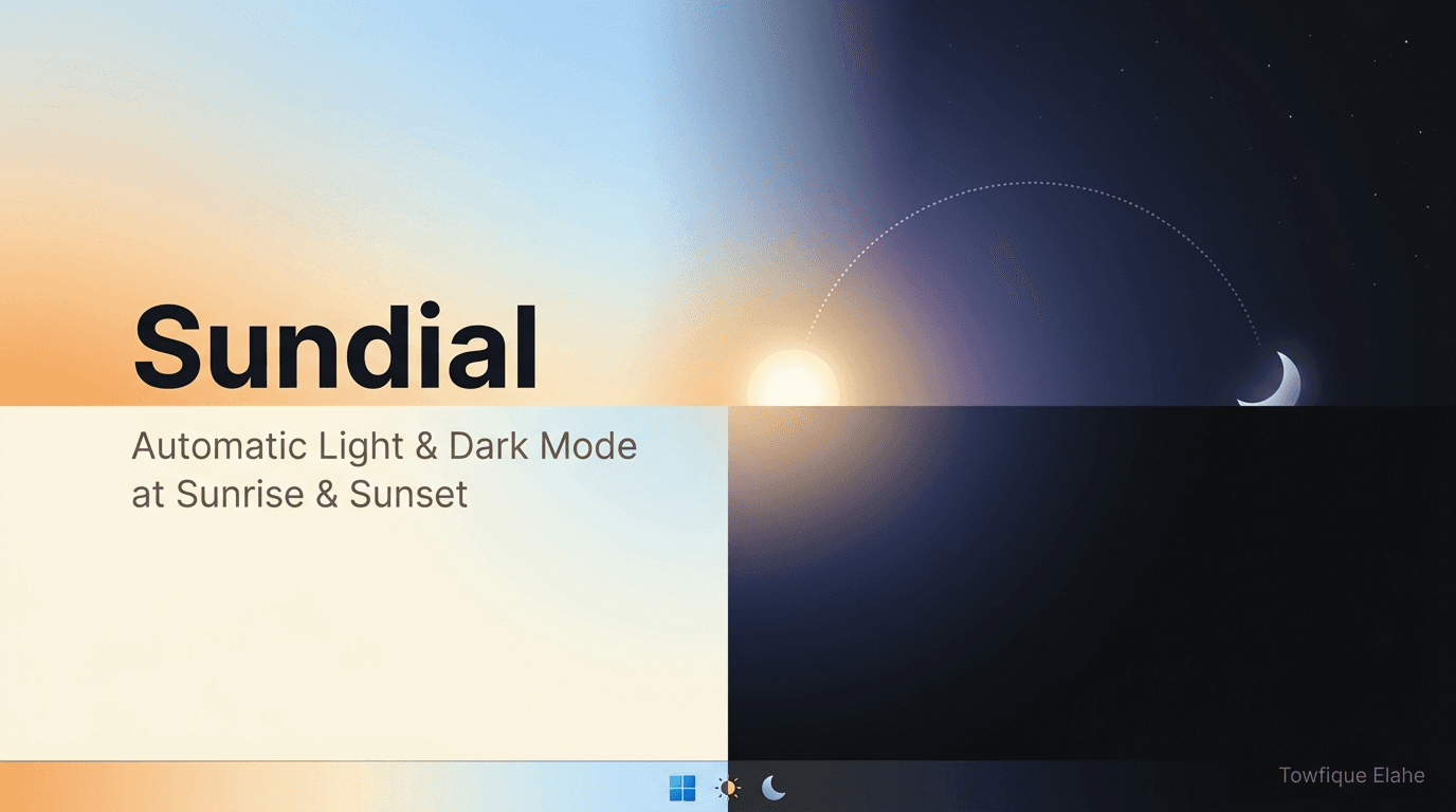 Sundial - Automatic Windows Light/Dark Mode at Sunrise & Sunset